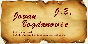 Jovan Bogdanović vizit kartica